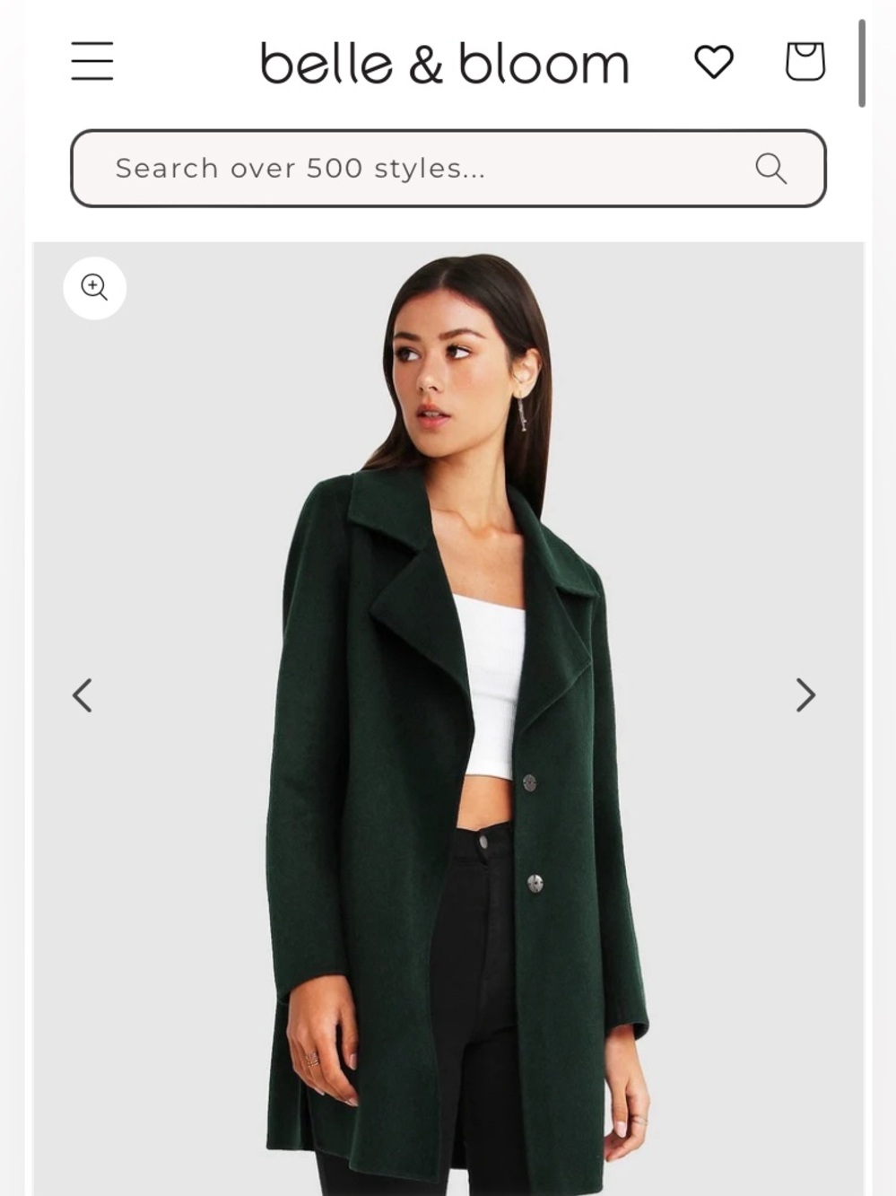 Belle & Bloom Green Coat